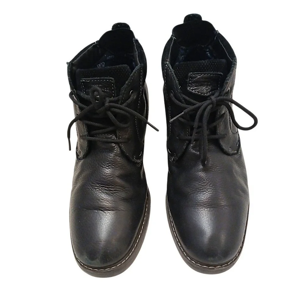 Nunn Bush Bayridge Plain Toe Chukka Boot Sz 9W  Black Leather Tumbled 84928-001